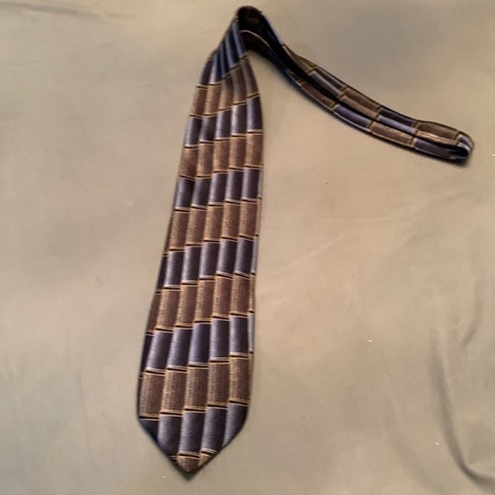 MOSAIC MENS TIE GEOMETRIC Gray, Blue